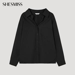 [쉬즈미스] 코튼 루즈핏 셔츠_SWWSTP32060_BK