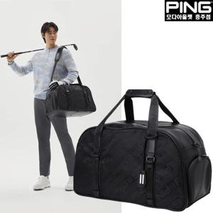 [핑]남성 로고 패턴 보스턴백 111D3BB201_BK_CJ