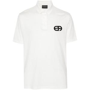 엠포리오 아르마니 남성 화이트 반팔 폴로 8N1FB6 1JUVZ0101