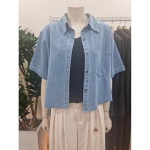 아니베F 세이브존06 데님 반팔 블라우스 A55WBL5J60