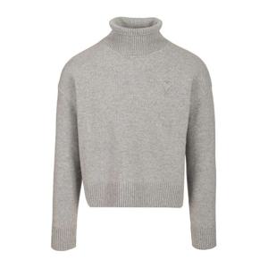 아미 터틀넥 라이트 그레이 스웨터 H25UKS821KN0071 050