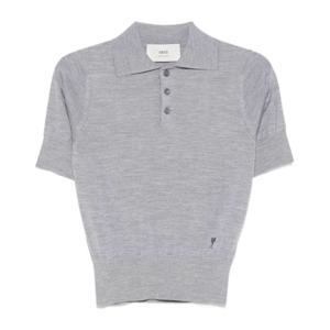 아미 그레이 폴로 칼라 반팔 스웨터 H25FPL412KN0066 050