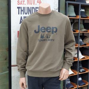 [지프]JP1TSU891 저가 기획 큰지프 로고 맨투맨 2024년  카키 티