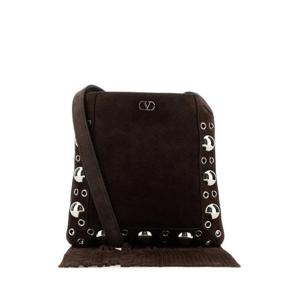 발렌티노 가라바니 여성 브라운 스몰 스웨이드 플랩 크로스백 6W2B0R34JET 0TO