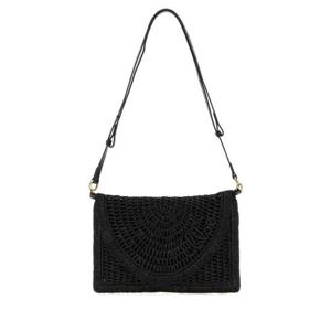 끌로에 여성 블랙 Banana 라피아 새들 백 CH25AP569P08 001