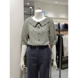 [KL][KL] 퍼프소매 칼라 체크 블라우스 KWBLPF0100 (P003653271)