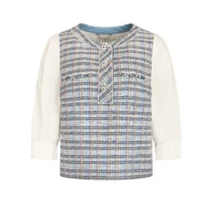 [제이제이 지고트]배색 슬리브 트위드 셔츠 GM8A0BL30