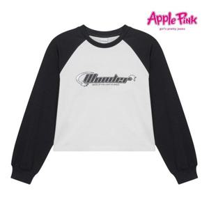 [애플핑크]라글란 배색 분또 티셔츠 (APK8T511GSW)