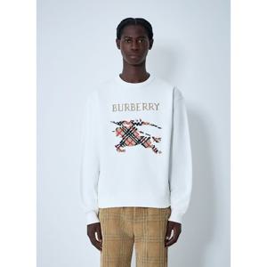 버버리 로고 모티프 코튼 플리스 맨투맨 8110547 B7078