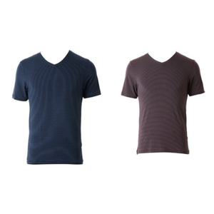 [와코루] 선염면 모달 스트라이프 남성 반팔런닝 (WMV2435A)