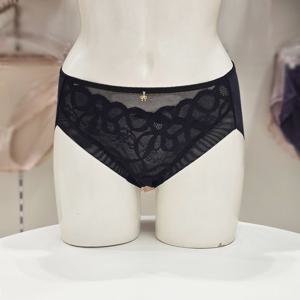 [트라이엄프] 딥브이 드리밍 리본 노라인 헴팬티 TEWBP711 BK