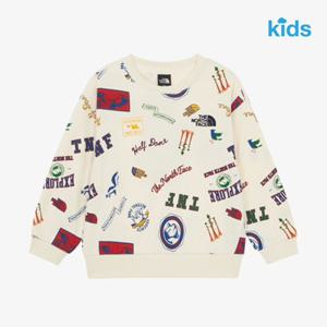 노스페이스 키즈 NM5MR52T 크림 와일드패치 스웨트셔츠 기모맨투맨