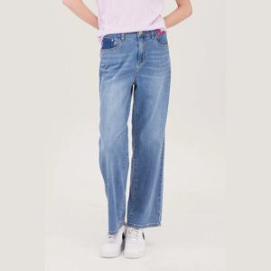 [베네통]레더 패치 일자 데님팬츠 (BADP16511)