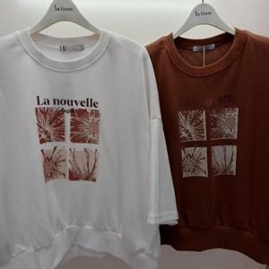 Latium HC06 국내생산 가을느낌 팔뚝품편한 라부벨 7부 맨투맨 라운드 면티 T2531ts15