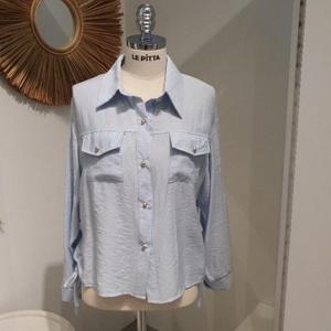 르피타 HC06 양쪽 포켓 옆 스트링 셔츠(라이트 블루) L253BSH951