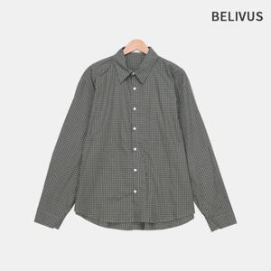 빌리버스 남자 간절기 잔체크 셔츠 세미 오버핏 긴팔 남방 BRAT108