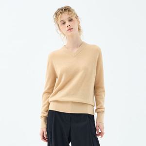 캐시미어 베이직 브이넥 가자니아 풀오버 (UFKKVN421C-BEIGE)