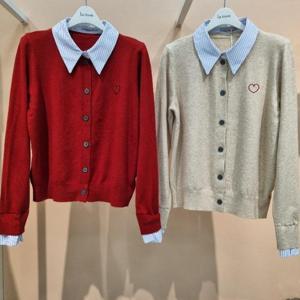 라티움 HC34 부드럽고착용감좋은 카라.소매셔츠 가을니트가디건 T2533Cd05