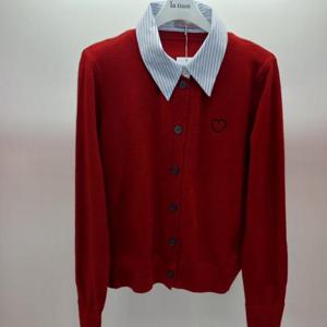 Latium HC06 크롭 가을 느낌 셔츠 카라배색 앞오픈 하트니트티형 가디건 T2533cd05R