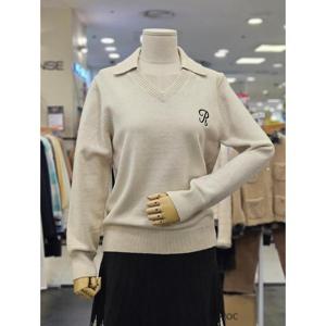 오조크 세이브존01 자수 브이카라 니트 HOTSCWC508P