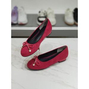 한슈 세이브존03 스웨이드 진주 리본 플랫 단화 2.5cm AGHS617820biA