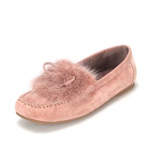 [바바라(슈즈)]바바라 스웨이드 밍크퍼 드라이빙로퍼BBF542PK