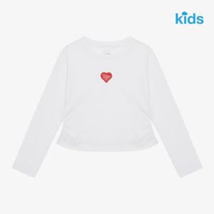 노스페이스 키즈 NT7TR54S 화이트 걸즈 앨리슨 롱슬리브 티 크롭