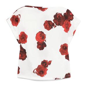 리비아나콘티 플로럴 라운드넥 반팔 블라우스 L5SU22 ROS3 BIAN