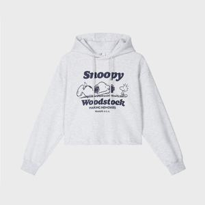 [클라이드]여성 스누피 그래픽 후드 크롭 티셔츠 FPDTS972F