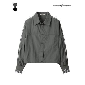 [나인식스뉴욕]레터링 밴딩 소매 카라 셔츠 (NP8SH001M0)