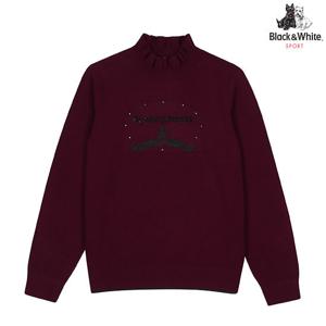 [블랙앤화이트]여성 핫픽스 포인트 인타샤 스웨터 2605LBKA_WINE
