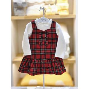 아가방 세이브존02 레드체크 원피스세트 02s734053