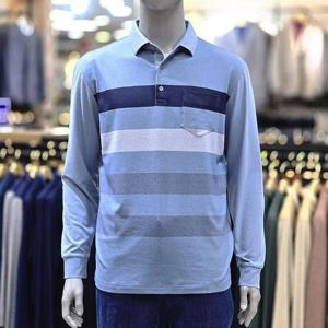 런던포그 세이브존04 패턴 기모블루 티셔츠 LOWTA 956