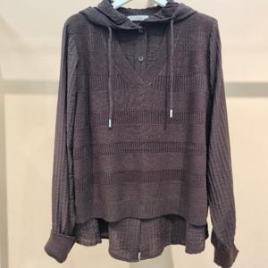 라티움 HC34 부드러운몸판니트 구김없는블라우스 가을니트 후드블라우스 T2533bl26