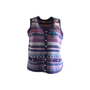 [비꼴리끄(여성)]캐시울 자카드 브이넥 조끼 B244KV2010