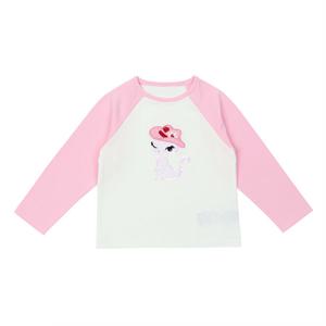 [프렌치캣(백)]WH 라글란 배색 티셔츠 Q44DAT060