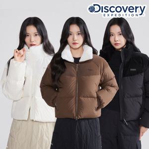 디스커버리 (DWDJ95056 2025 F W 여성 올리브 크롭 글로우 다운 숏패딩