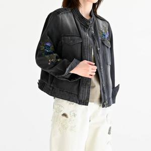 [비꼴리끄(여성)]데님 자수 밀리터리 자켓 B252DJ2030