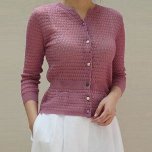 [비꼴리끄(여성)]가로 스카시 가디건 B232KC1020