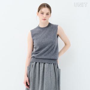 [유닛] 멜란지그레이 캐시미어 베이직 지니아 슬리브리스 UFKKSN341C-78