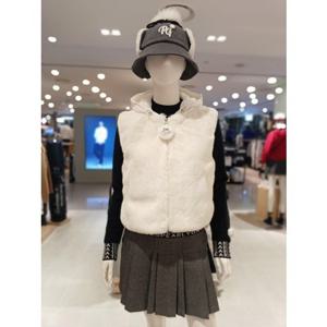 [파리게이츠] 25FW겨울 여성 퍼 믹스 구스 다운 베스트 (521E4JV301IV)