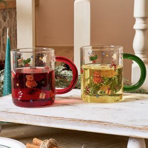 [모던하우스] 테디토이 크리스마스 손잡이 내열유리잔 2P 430ML