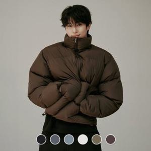 [지오다노] 남성 크롭 오버핏 하이넥 숏 푸파 패딩 점퍼 075926