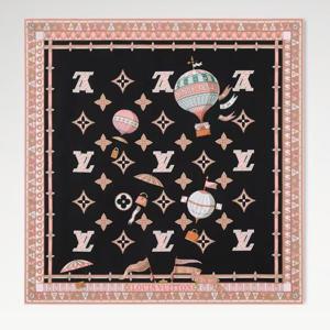 루이비통 (국내백화점 풀세트) 프롬 더 클라우드 스퀘어 70 실크 스카프 블랙 M97200