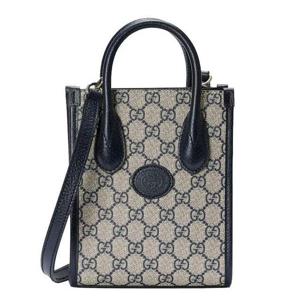 구찌 GG 수프림 인터로킹 G 미니 토트 숄더백 베이지 671623 K9GSN 4075