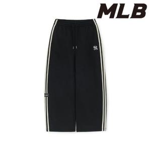 MLB (3APTB2556-50BKS) 베이직 스몰로고 기모 커브드 와이드팬츠
