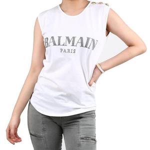 나니럭스 발망 여성 비즈 로고 견장 슬리브리스 나시 화이트 128525