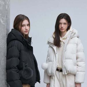 플라스틱아일랜드  (PR4TD061) 하이넥 후디 퍼방울 구스 다운