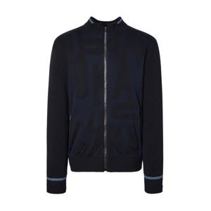 닥스 골프 25FW PREMIUM 네이비 로고 자카드 방풍 니트 풀집업 DGSW5D753N3