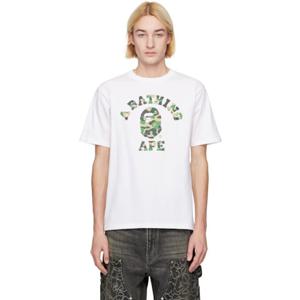 베이프 화이트 ABC 카모 컬리지 티셔츠 001TEK801005M 242546M213195